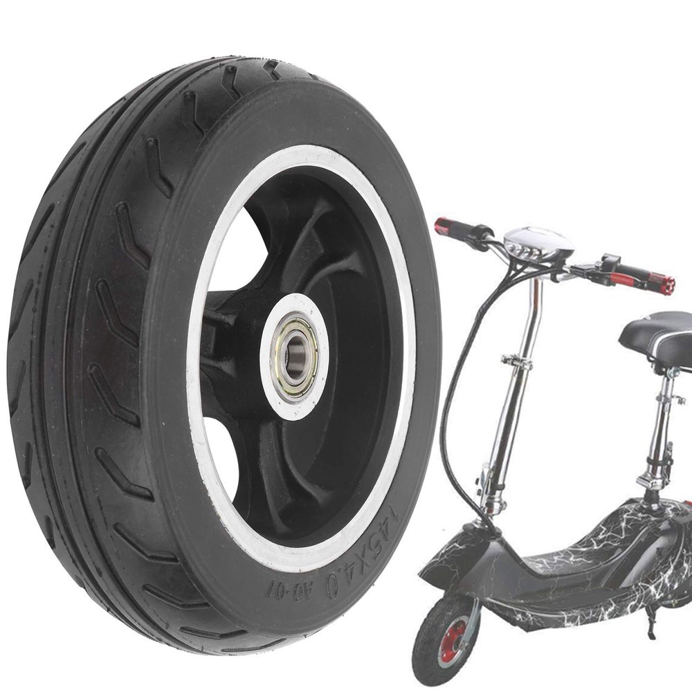 Cyrank Electric Scooter Solid Wheel 145x4.0, 6 inches Electric Scooter Tire Replacement Solid Tires for Front or Rear Replacement