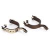 LIZEALUCKY Horse Spurs, 1Pair Low Carbon Steel Hand Sculpture Elegant Appearance Cowboy Horse Boot Spurs Decoration for Equestrian Competition Entertainment view 1
