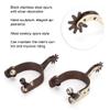 LIZEALUCKY Horse Spurs, 1Pair Low Carbon Steel Hand Sculpture Elegant Appearance Cowboy Horse Boot Spurs Decoration for Equestrian Competition Entertainment view 2
