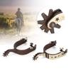 LIZEALUCKY Horse Spurs, 1Pair Low Carbon Steel Hand Sculpture Elegant Appearance Cowboy Horse Boot Spurs Decoration for Equestrian Competition Entertainment view 4