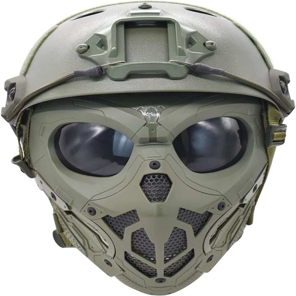 Aifordge Tactical Mask Protective Full Face Clear Goggle Skull mask Dual Mode Wearing Design Adjustable Strap,Costume Parties and Movie Props