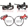 CooMeng Zoom HB876E 3-PIN 4-Pistons E-Bike Electric Power-Off Hydraulic Brake Set with 180mm Rotors, Pre-Bled Hydraulic Disc Brake Caliper Lever for eBike (Included Mounting Adapter) - Black view 4