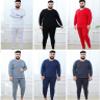 LUBOSE Men's Thermal Underwear Round Neck Cotton Underwear Thermal Set Long Sleeve Pants Set Underlay(XL, Black) view 4