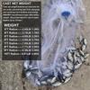 Drasry Saltwater American Fishing Cast Net 3/8inch Mesh Size for Bait Shrimp Trap Fish Heavy Duty Sinkers Throw Net 3FT to 12FT Radius 7FT Radius view 3