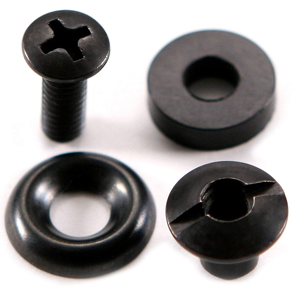 [12 Pack] HolsterSmith Slotted Post Ultra Holster Mounting Assembly - (SPUMA) - (Medium) - (Black) - for KYDEX Holster & Knife Sheath Retention and Attachment Mounting