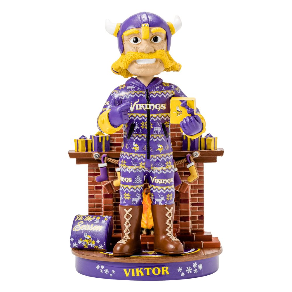 FOCO Minnesota Vikings NFL Viktor The Viking Holiday Mascot Bobblehead