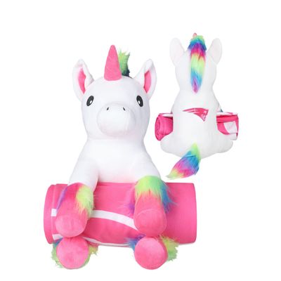 New England Patriots NFL Throw Blanket with Plush Unicorn