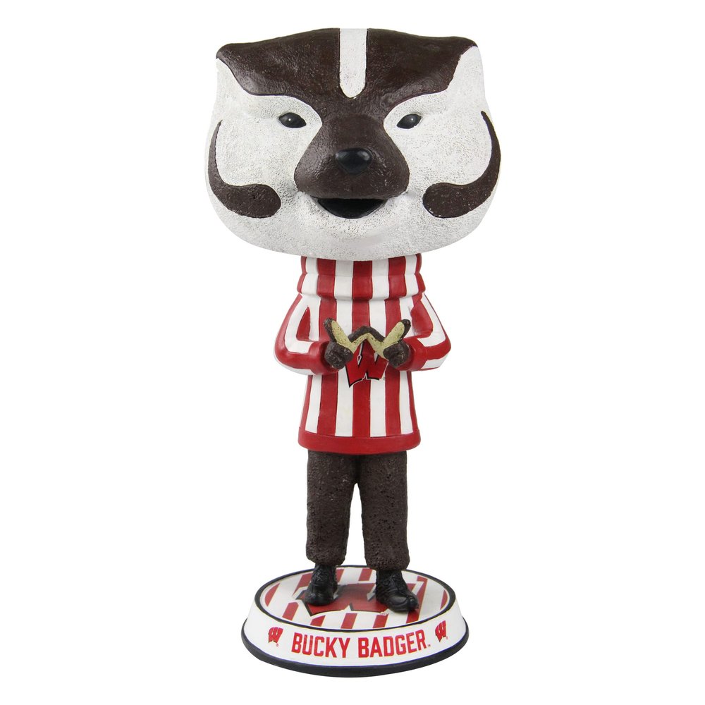 FOCO Wisconsin Badgers NCAA Bucky Badger Mascot Bighead Bobblehead
