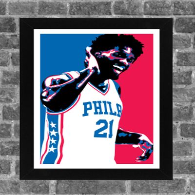 Joel Embiid Philadelphia 76ers Portrait Sports Print Art 11x17