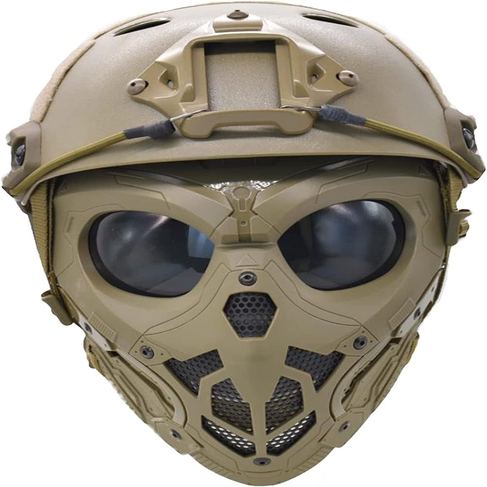 Aifordge Tactical Mask Protective Full Face Clear Goggle Skull mask Dual Mode Wearing Design Adjustable Strap,Costume Parties and Movie Props