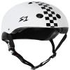 S1 Mega Lifer Helmet for Skateboarding, BMX, and Roller Skating - Extra-Large Fit for Bigger Heads - EPS Fusion Foam, CPSC & ASTM Certified - White Gloss w/Checkers Large (24") view 1
