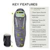 NEMO Equipment Forte Endless Promise Synthetic Sleeping Bag - Long - Plum Gray/Celadon Green view 2