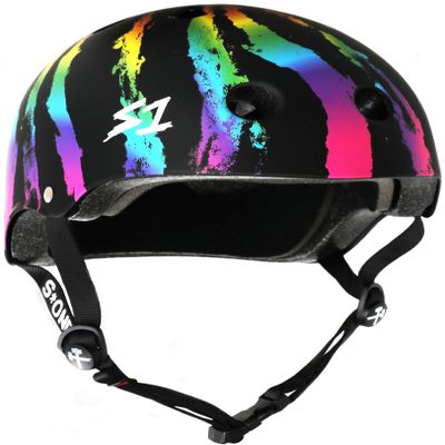 S1 Lifer Helmet for Skateboarding, BMX, and Roller Skating - EPS Fusion Foam, CPSC & ASTM Certified - Rainbow Swirl Medium (21.5")