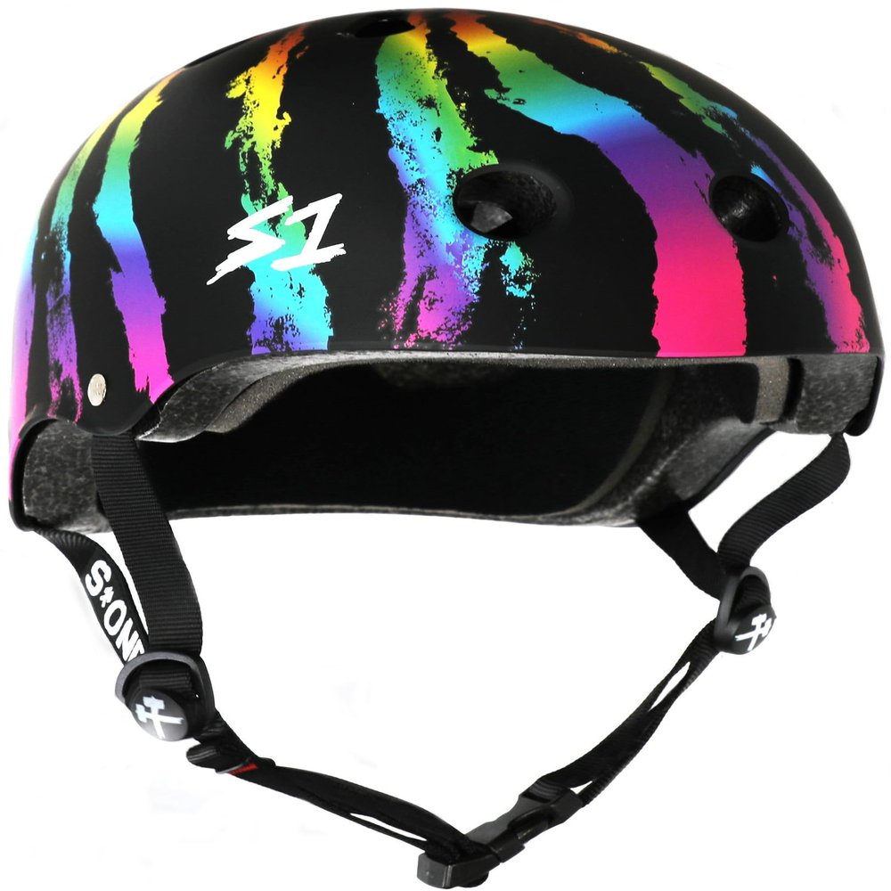 S1 Lifer Helmet for Skateboarding, BMX, and Roller Skating - EPS Fusion Foam, CPSC & ASTM Certified - Rainbow Swirl Medium (21.5")