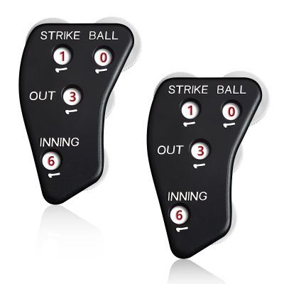 Deekin 2 Pcs 4 Wheel Baseball Umpire Clicker Black Indicator Gear Practical Baseball Counter Clicker for Scorekeeper Recording Outs Innings Balls Softball Referee Equipment (Black White)