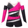 Aislor Kids Girls Off-shoulder Long Sleeve Ballet Leotards Gymnastics Bodysuit Biketard Jumpsuit with Shorts Set Pink 6 Years view 1
