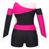 Aislor Kids Girls Off-shoulder Long Sleeve Ballet Leotards Gymnastics Bodysuit Biketard Jumpsuit with Shorts Set Pink 6 Years view 2