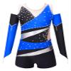 Aislor Kids Girls Off-shoulder Long Sleeve Ballet Leotards Gymnastics Bodysuit Biketard Jumpsuit with Shorts Set Blue 6 Years view 1