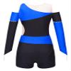 Aislor Kids Girls Off-shoulder Long Sleeve Ballet Leotards Gymnastics Bodysuit Biketard Jumpsuit with Shorts Set Blue 6 Years view 2