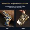 2pcs mini Gold Dragon Rubber Band Gun Metal Folding Keychain New and Interesting Ideas Rubber Band Toy Gun Outdoors Party Gift view 3