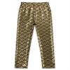 Loloda Girls Kids Shiny Metallic Yoga Active Leggings Thick Warm Athletic Tights Fleece Pants for Workout Fitness Sports Gold 2-3 Years view 3