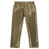 Loloda Girls Kids Shiny Metallic Yoga Active Leggings Thick Warm Athletic Tights Fleece Pants for Workout Fitness Sports Gold 2-3 Years view 4