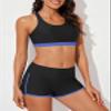 Aleumdr 3 Piece Swimsuits for Women Athletic Tankini Teen Bathing Suit Tummy Control Modest Swimwear with Boy Shorts Purple Small view 3
