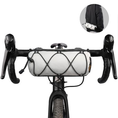 Rhinowalk Bike Handlebar Bag Bicycle Front Bag Shoulder Bag Storage Bag with Shoulder Strap for Road Mountain Bike Cycling Travel (White)
