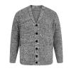 XUNRYAN Mens Sweater Cardigans Cable Knit Casual Button Sweater Shawl Collar Fleece Long-Sleeve Chenille Sweater w Pockets view 3