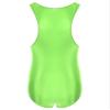 FEESHOW Mens Sissy Lingerie Cutout Sleeveless High Cut Thong Workout Bodysuit Leotard Underwear Fluorescent Green X-Large view 4