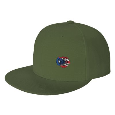 Puerto Rico Flags and Rose Baseball Cap for Men Women Adjustable Trucker Hats Vintage Washed Dad hat Gifts Moss Green