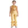 Aislor Girls Sequins Metallic One Piece Full Body Tank Unitard Zipper Back Bodysuit Dance Gymnastics Leotard Jumpsuit Gold 10 Years view 1