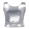 ACSUSS Women's Sexy Patent Leather Tank Tops Camisole Wet Look Sleeveless Vest Tops Clubwear Silver 4X-Large view 4