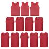 LTHYTY 12 Pack Scrimmage Vest/Team Training Jerseys/Sports Pinnies/Practice Jerseys/Soccer Bibs with Carry Bag (as1, Alpha, x_l, Regular, Regular, red) view 1
