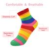 Marchare Girls Seamless Crew Cotton Socks Kids Casual Socks School Socks Rainbow Stripes Color F 5 Pack 3-5 Years view 3
