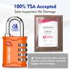 SURE LOCK TSA Accepted 4 Dig Heavy Duty Big Combination Luggage Padlock All Metal Travel Lock for Equipment Hard Case Luggage Gun Case Gym Locker Pelican Vault Lock (2, Orange) view 2
