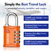 SURE LOCK TSA Accepted 4 Dig Heavy Duty Big Combination Luggage Padlock All Metal Travel Lock for Equipment Hard Case Luggage Gun Case Gym Locker Pelican Vault Lock (2, Orange) view 3