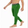 DEVOROPA Boys Leggings Quick Dry Youth Compression Pants Sports Tights Basketball Base Layer Green L view 2
