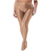 Daenrui Women Oil Silk Glossy Footed Opaque Pantyhose Hollow Out Tights Legging Stocking Lingerie Coffee XX-Large view 3
