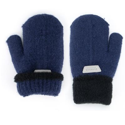 Double Layer Warm Knit Mittens for Kids Girls Boys Winter Outdoor Gloves for 5-10 Years