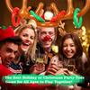 Inflatable Reindeer Antler Ring Toss Game,Antler Hat with Rings Christmas Party Games for Party Supplies Outdoor Indoor Ring Toss Game for Families(4 Antlers 16 Rings 1 Pump) view 3