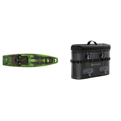 Perception Kayaks Outlaw 11.5 Moss Camo Sit on Top Fishing Kayak + Saddle Bag Tackle Storage System