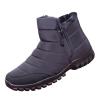 Fashion Winter Men Snow Boots Thick Soled Non Slip Waterproof Upper Side Zipper Lightweight Hiking Boots for (Black, 11)