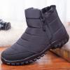 Fashion Winter Men Snow Boots Thick Soled Non Slip Waterproof Upper Side Zipper Lightweight Hiking Boots for (Black, 11) view 2