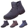 Fashion Winter Men Snow Boots Thick Soled Non Slip Waterproof Upper Side Zipper Lightweight Hiking Boots for (Black, 11) view 4