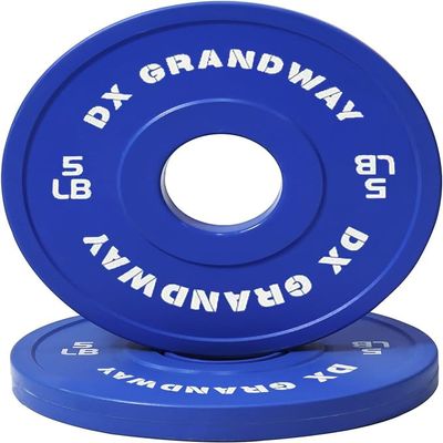 [5LB Pair] DX Grandway Fitness Change Plates 1.25LB 2.5LB 5LB Pairs Support Plates Olympic Plates for Weight Lifting Bumper Weight Plates Steel Rubber Strength Training Weight Plates