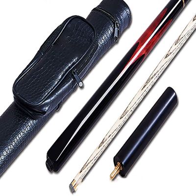 TESHY Pool Cue Sticks 57 Inch 18 Oz Snooker Pool Cue Shooting Very Smooth | 3/4 Jointed Ash Wood Billiard Pool Cue Sticks with 10mm Cue Tips Pool Cues for Home Bars (Color : Red, Size : 145cm)