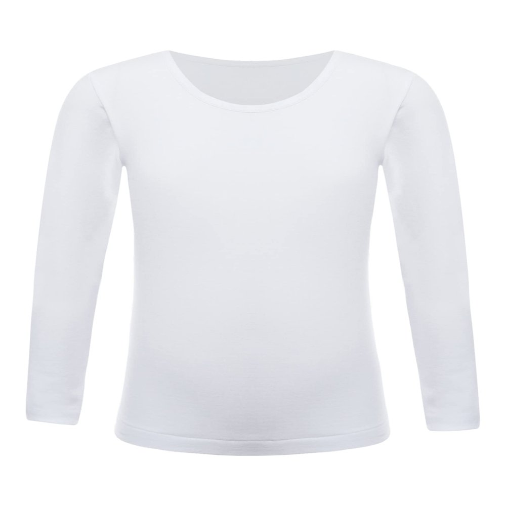 Loodgao Unisex Kids Thermal Underwear Tops Long Sleeve Crew Neck T-Shirt Compression Base Layer Undershirt White 10-12 Years