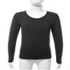 Loodgao Unisex Kids Thermal Underwear Tops Long Sleeve Crew Neck T-Shirt Compression Base Layer Undershirt Black 7-10 Years view 3