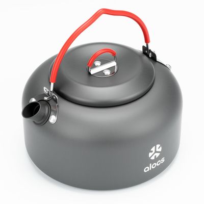 Alocs 1.4L Kettle Teapot, Portable Camping Coffee Pot, Hard-Anodized Aluminum Camping Kettle, Compact Tea Kettle for Stove Top, Outdoor, Hiking, Camping, Picnic and Traveling